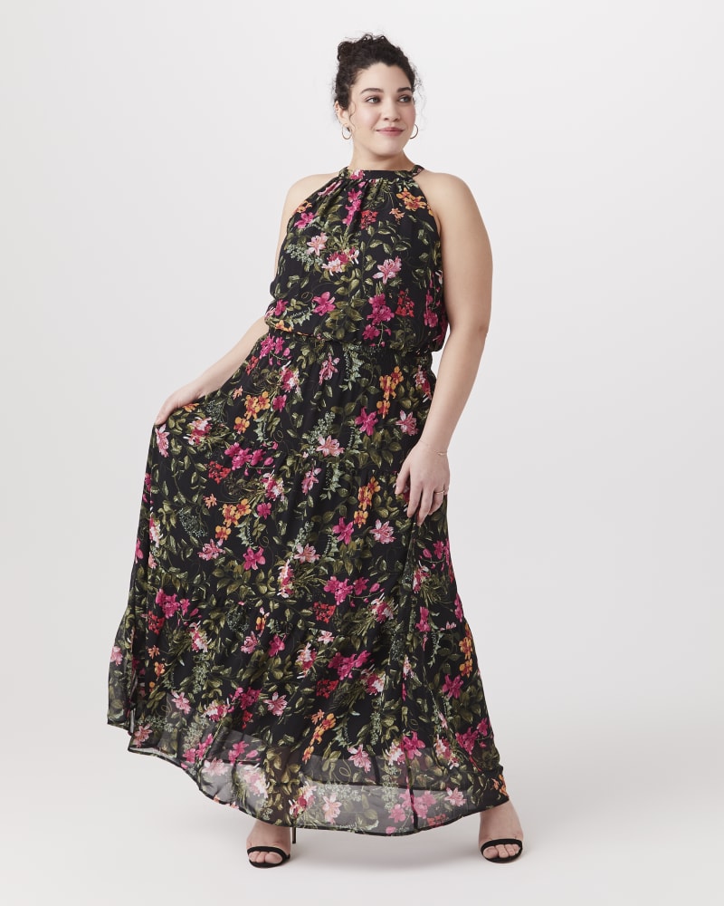 Red and black cheap plus size maxi dress